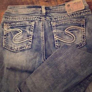 Silver distressed jeans